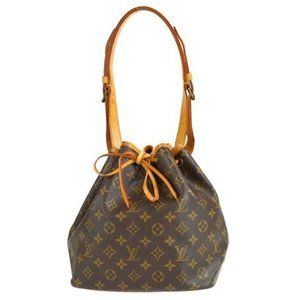 Authentic Louis Vuitton Shoulder Bag Petit Noe Drawstring Used LV Handbag